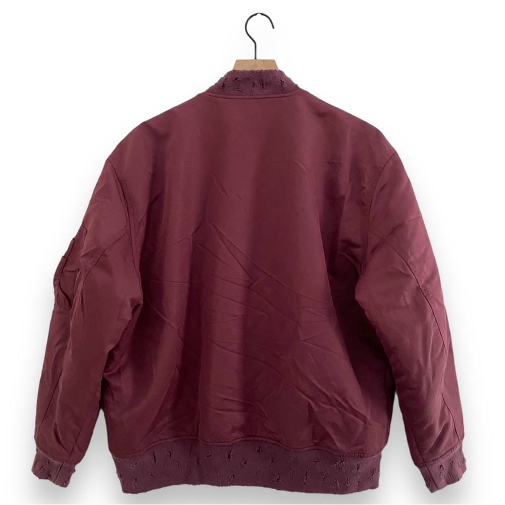 IRO Jean Ilisa Lace Up Bomber Jacket In Distressed Plum Size 40/Large - Picture 8 of 10